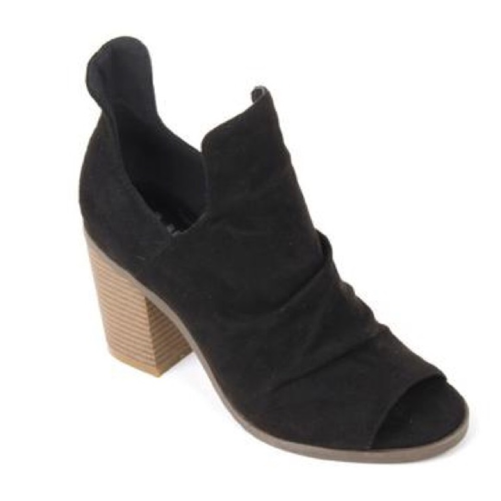 Slouchy peep toe bootie